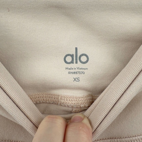 ALO Yoga High Waist Moto Pink Ribbed Activewear Athleisure Stretch Leggings XS - Picture 4 of 8